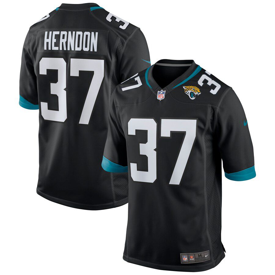 Men Jacksonville Jaguars #37 Tre Herndon Nike Black Game NFL Jersey->jacksonville jaguars->NFL Jersey